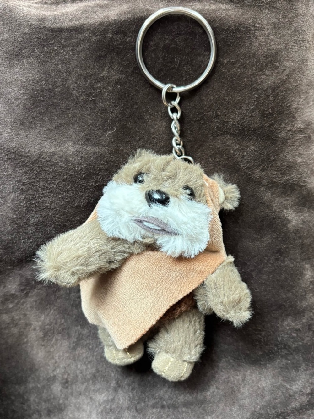 Vintage 2004 Disney Parks Plush Star Wars Ewok Wicket Keychain Bag Charm 🤎